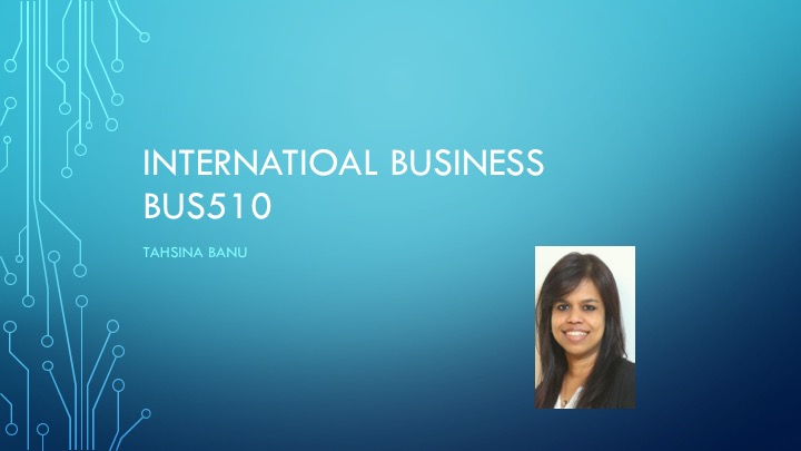 International Business BUS510